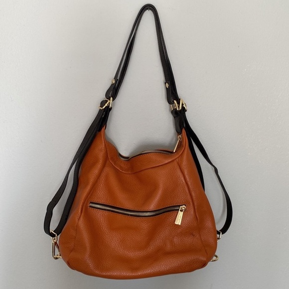 Valentina Tradizione Italiana Convertible Orange Bag/Backpack - Picture 2 of 12